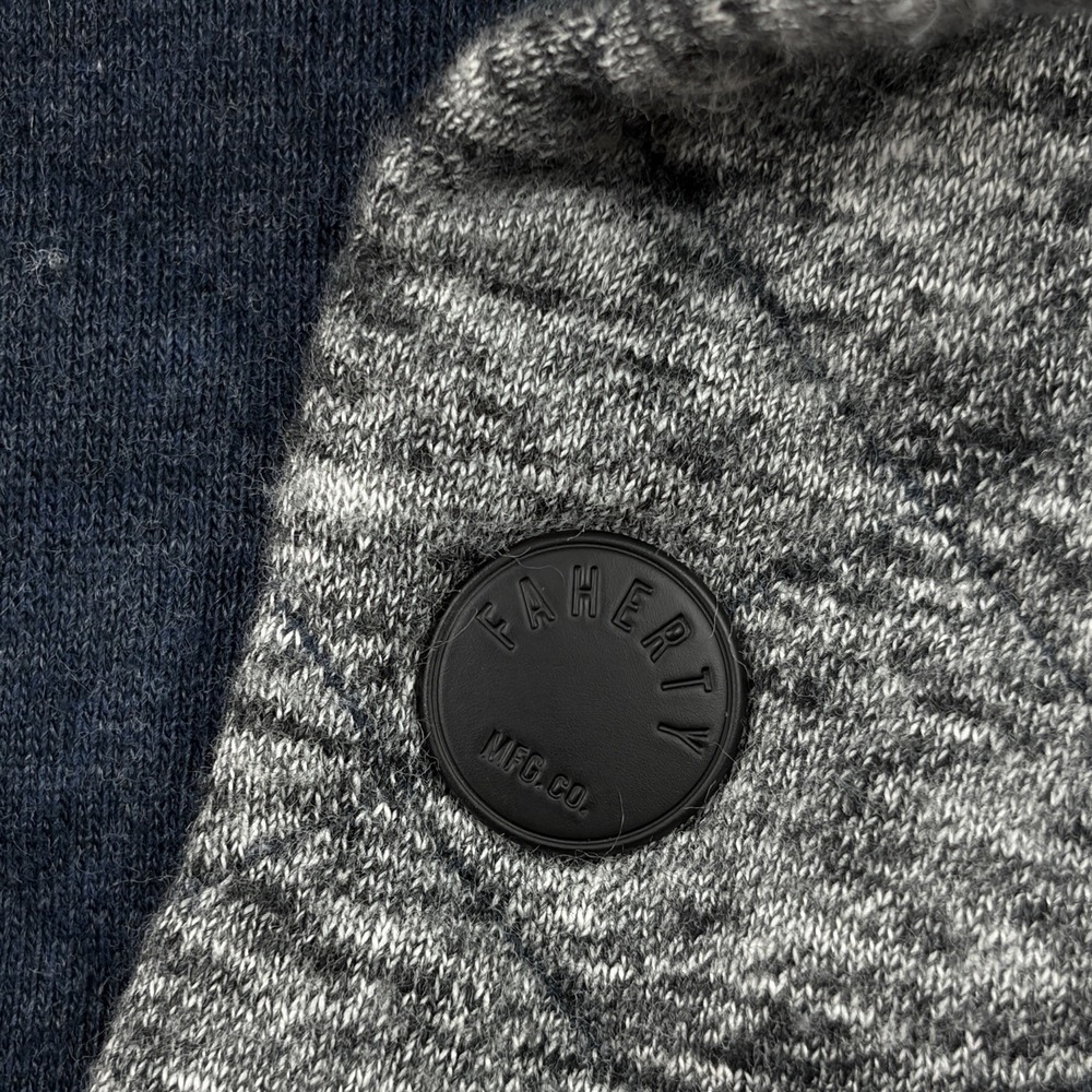 Faherty Epic Quilted Fleece Pullover Mens Large Gray 1/4 Snap T Jacket NBA Logo‎ - Picture 4 of 10